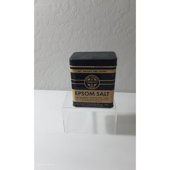 Gilbert Pharmacal Purity Brand Epsom Salt Tin with the Salt ~Vintage~ - Picture 3 of 7